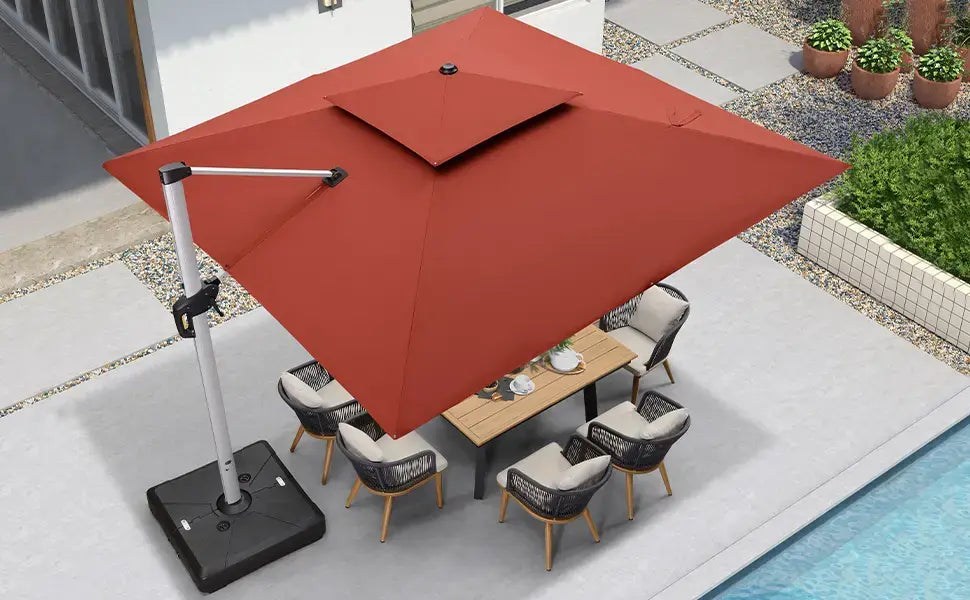 SolunaGlow™ Parasol LED solaire déporté