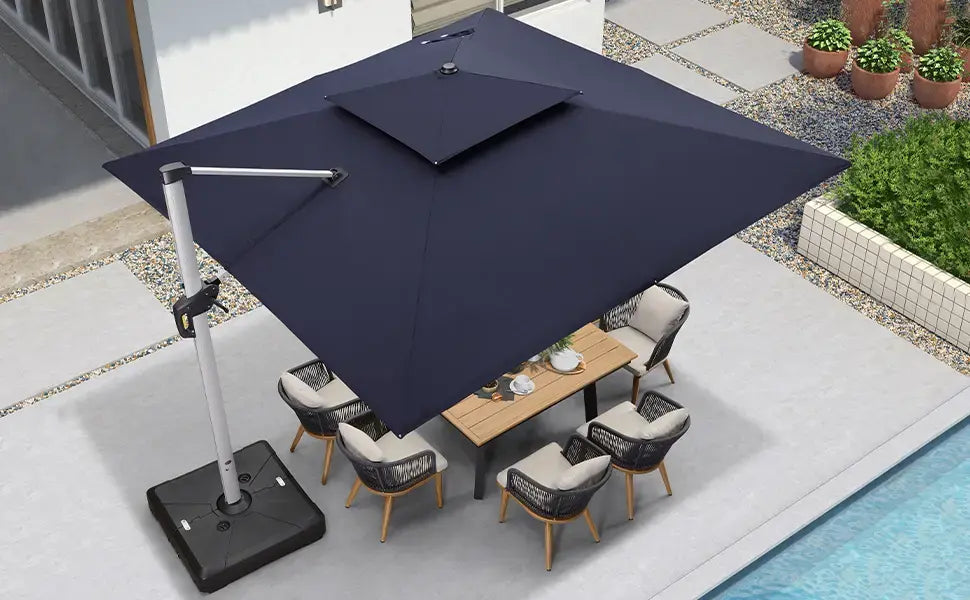 SolunaGlow™ Parasol LED solaire déporté
