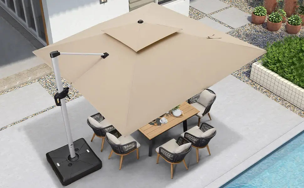 SolunaGlow™ Parasol LED solaire déporté