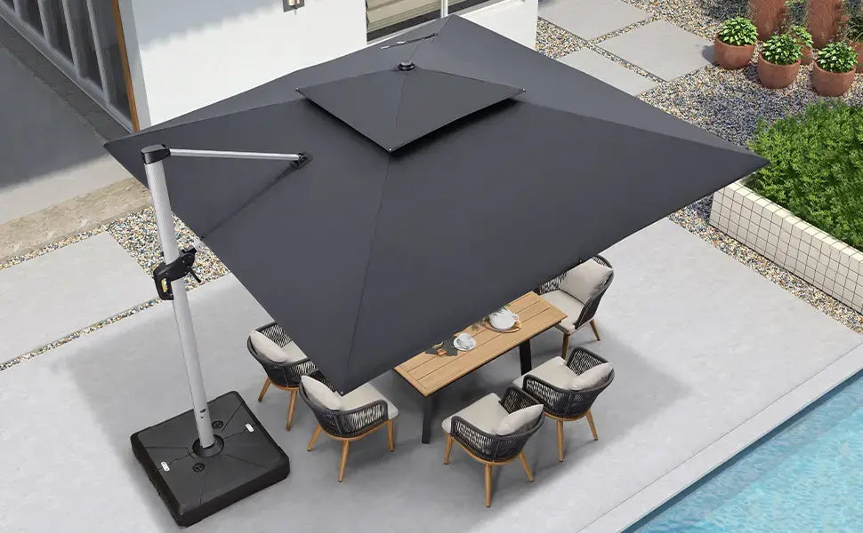 SolunaGlow™ Parasol LED solaire déporté