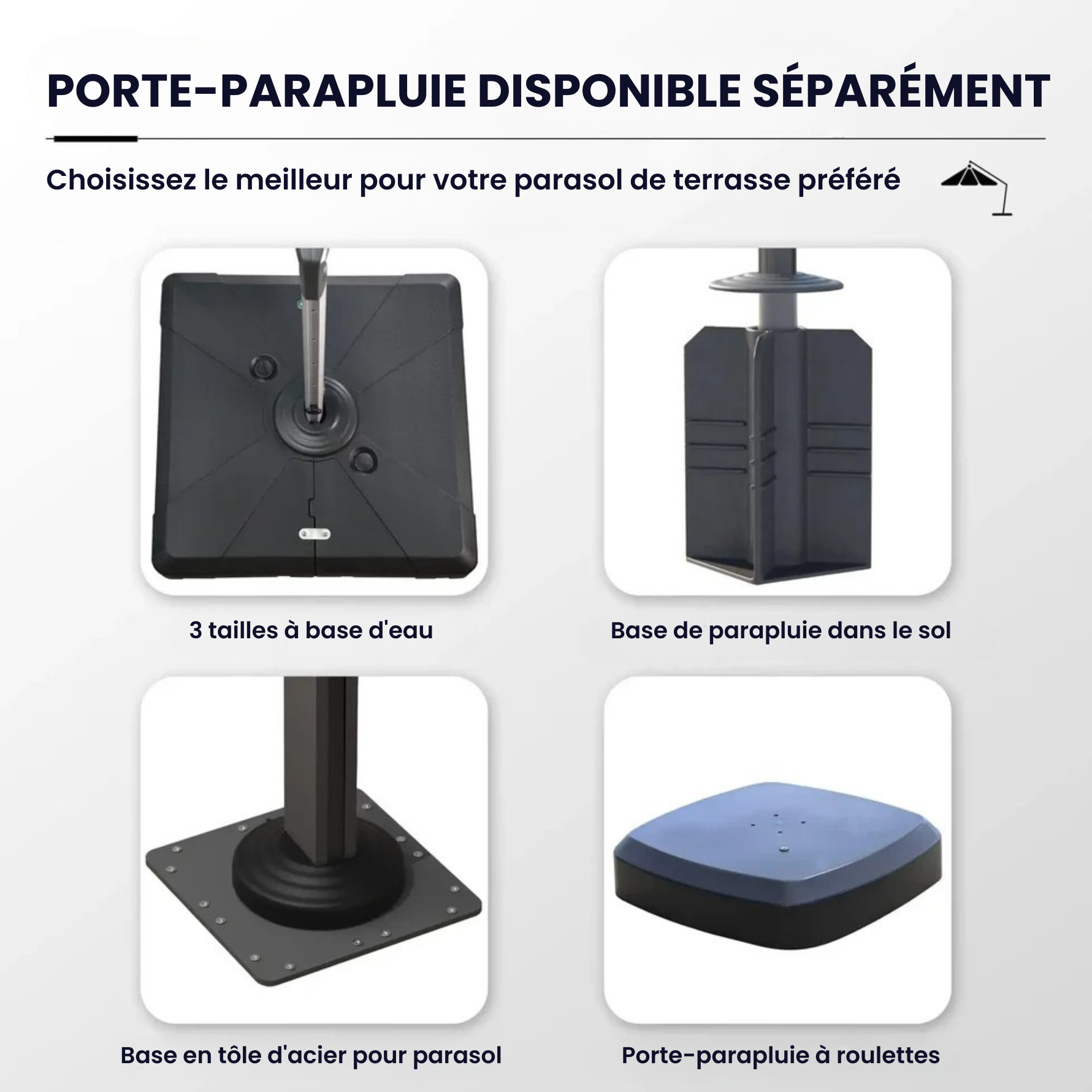 SolunaGlow™ Parasol LED solaire déporté